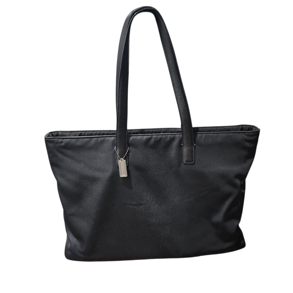 Coach padded Laptop bag black Fabric Leather Handles